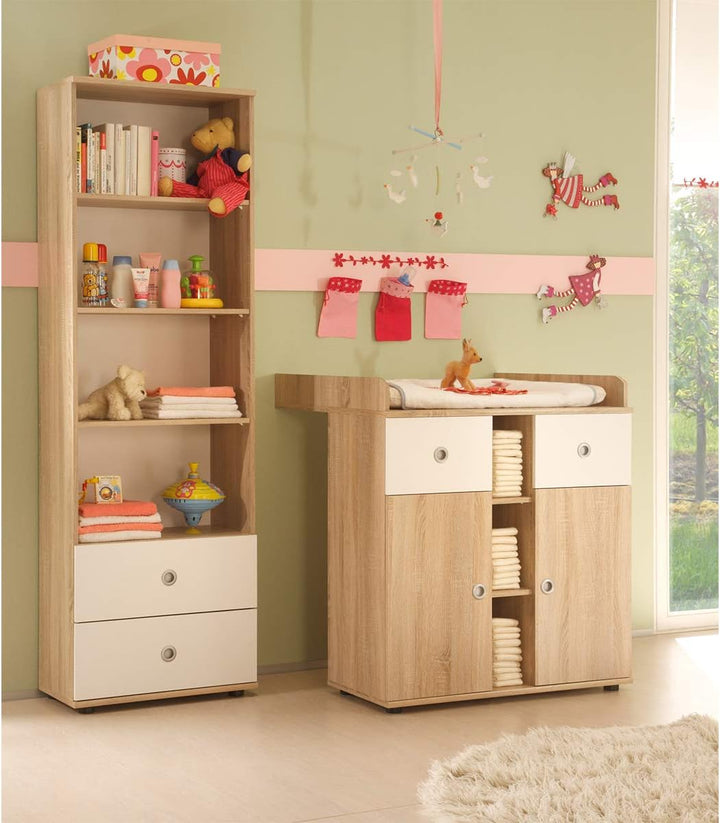 möbelando Wickelkommode Schrank Wickeltisch Kommode Wickelauflage Babyzimmer Floris I, Wickelkommode