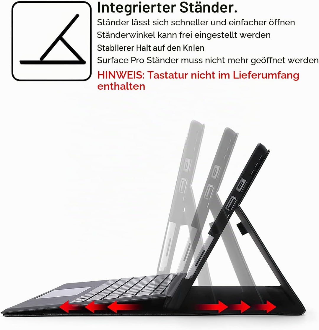 Omnpak Hülle für Microsoft Surface pro 7+/ 7/6 /5/4, Anpassbarer Betrachtungswinkel, Kompatibel mit