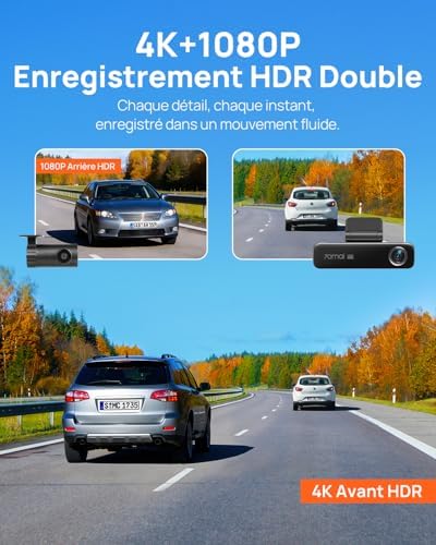 【70mai M800 Dashcam + UP03】 70mai M800 4K Dashcam Auto Vorne &amp; Hinten, STARVIS 2 IMX678 Nachtsicht &amp;