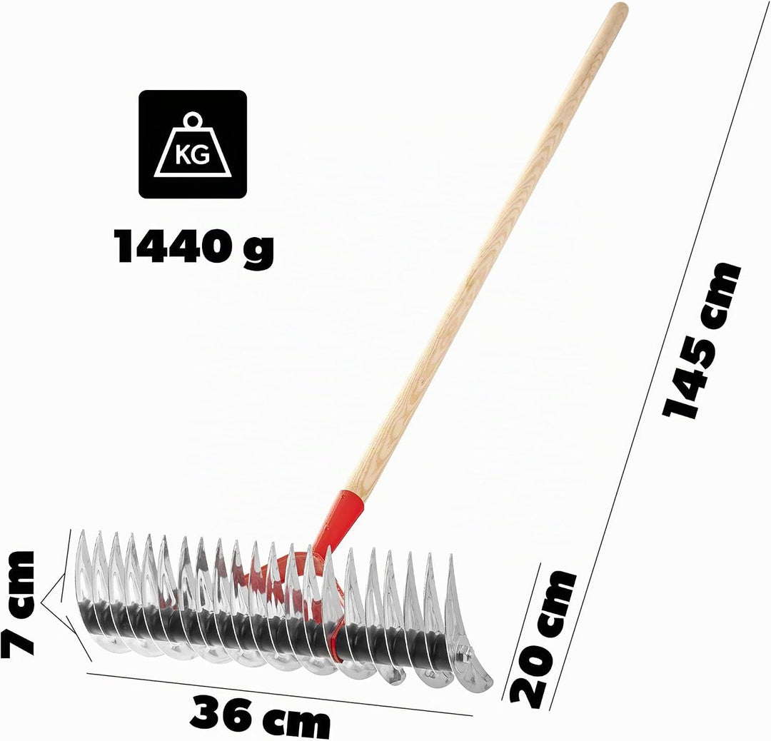 KADAX Rasenlüfter, manueller Vertikutierer für Garten, Rasen, Moos, Gartenzubehör aus Metall, Schnei