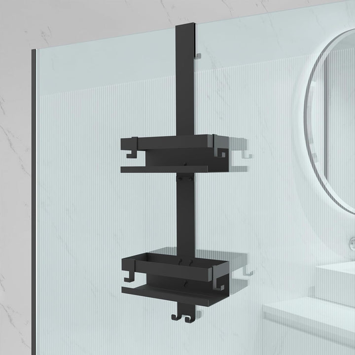 UUlioyer Duschablage zum Hängen, Duschregal aus Edelstahl SUS304 ohne Bohrer für Rahmenlos Glastür,