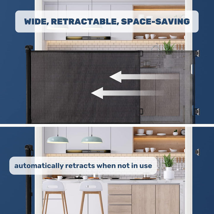 HollyHOME Treppenschutzgitter Ausziehbar 0-180cm, Extra Breit Babygitter, Einhandbedienung, Türschut