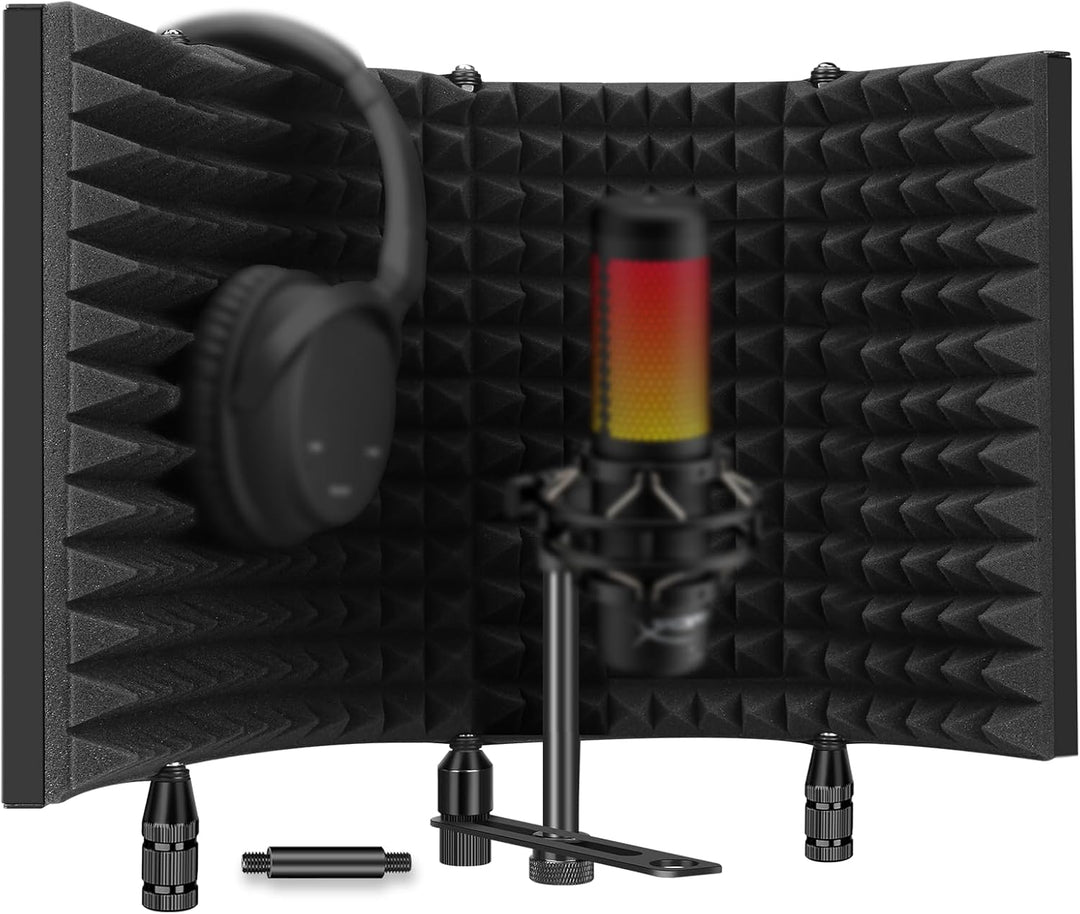 Aokeo Mikrofon Pop Filter mit Absorbierender Schaumschicht Schallabsorbierend Mikrofonisolationsschi