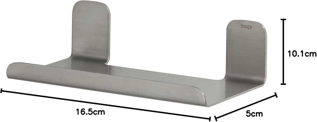Tiger Colar Ablage zum Kleben, 18 cm, Edelstahl gebürstet, mit integrierter Klebefolie zur Montage o