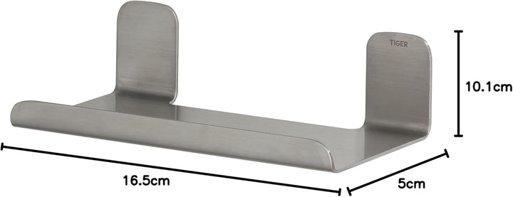 Tiger Colar Ablage zum Kleben, 18 cm, Edelstahl gebürstet, mit integrierter Klebefolie zur Montage o