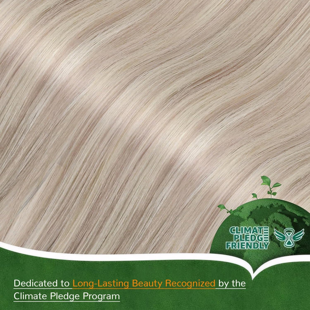 Easyouth Blond Microring Extensions Echthaar Micro Ring Extension Aschblond Mix Gelbblond Microring