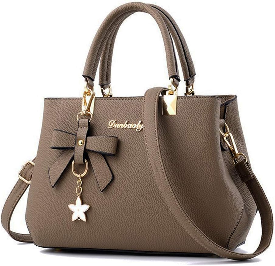 Dreubea Womens Handbag Tote Shoulder Purse Leather Crossbody Bag Khaki, Khaki