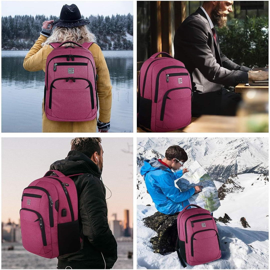 marcello Rucksack Damen,Laptop Rucksäcke mit USB-Ladeanschluss für Arbeit Schule Uni Schulrucksack f