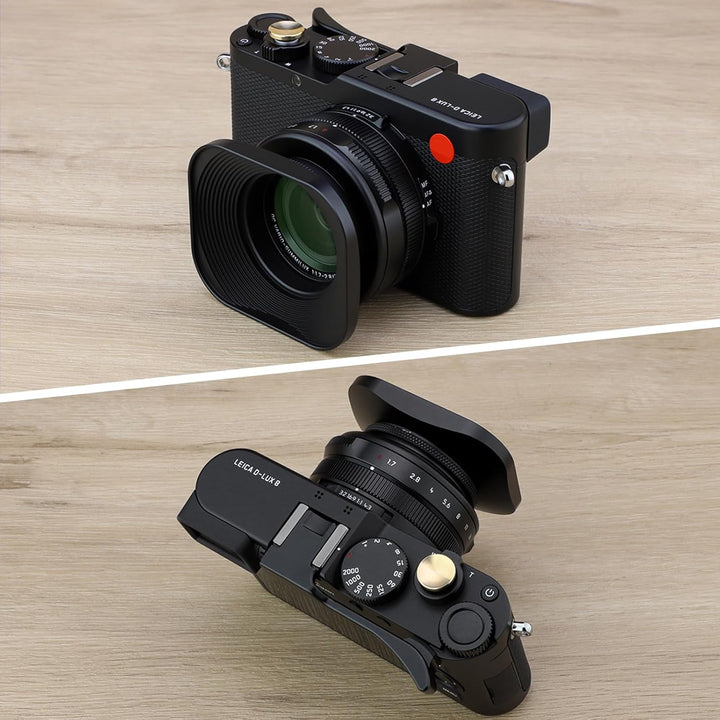Haoge 43mm Metall Rechteckig Einschrauben Sonnenblende Gegenlichtblende mit Kappe für 43mm Canon Nik