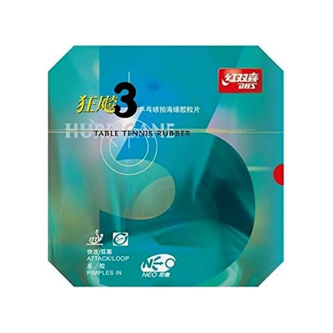 DHS Hurricane Neo 3 Table Tennis Rubber Schwarz 2.15 mm, Schwarz 2.15 mm