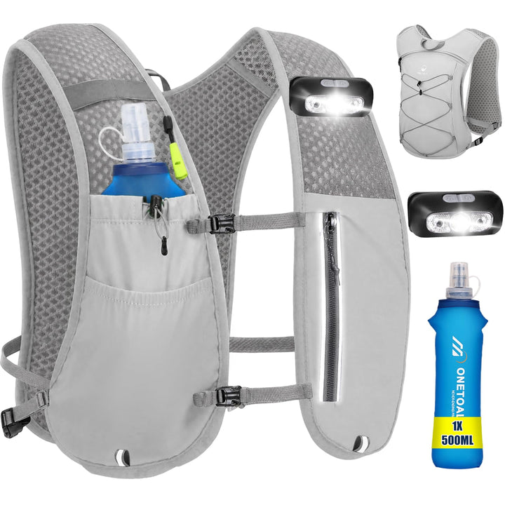 Laufweste Damen &amp; Herren mit 500ml Trinkflasche, Reflektierende Running Vest für Bessere Sichtbarkei