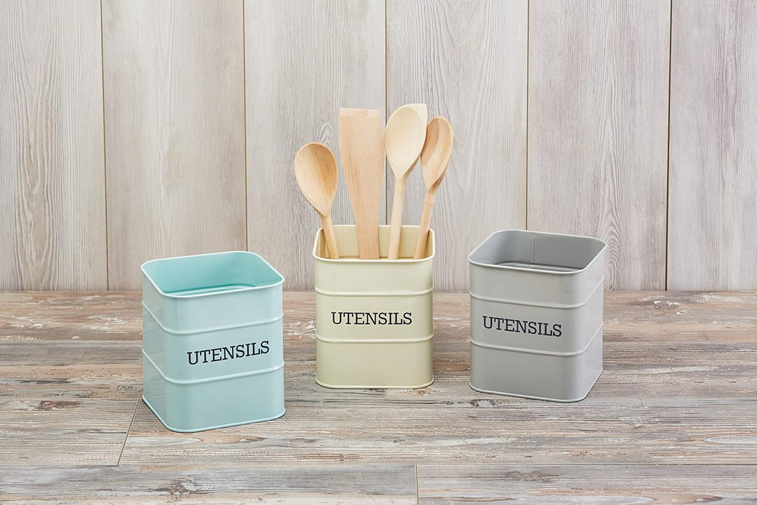 KitchenCraft Living Nostalgia, Utensilienhalter, Metall, 15 x 16 cm, creme antik, Creme