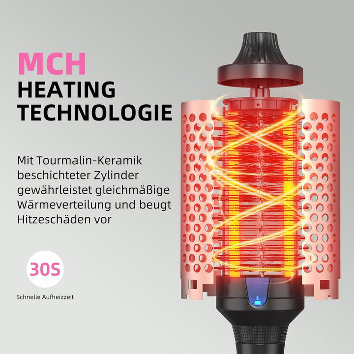 K&K Thermobürste Keratin Thermal Brush Protect Beheiztes Fass Heisse Haarbürste, Ionisch Glatt Schei