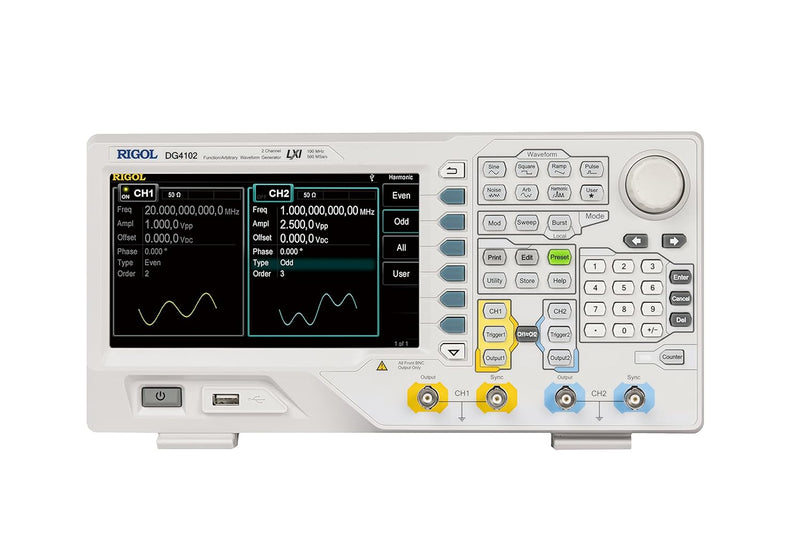 RIGOL DG4102 Function-Arbitrary -Waveform Generator, 100MHz, 500MSa/s, 2 Kanal, 115dBc/Hz Phasenraus