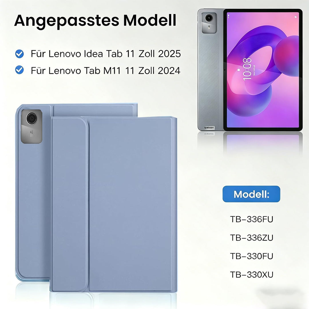 Hülle mit Tastatur für Lenovo Idea Tab 11" 2025 TB-336FU/TB-336ZU, Tastaturs Hülle für Lenovo Idea 1