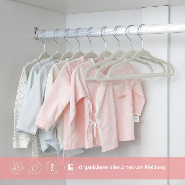 ManGotree Baby-Kleiderbügel aus Samt, Kleinkind-Kinderbügel mit Drehbarem Haken, Gekerbtes Schulter