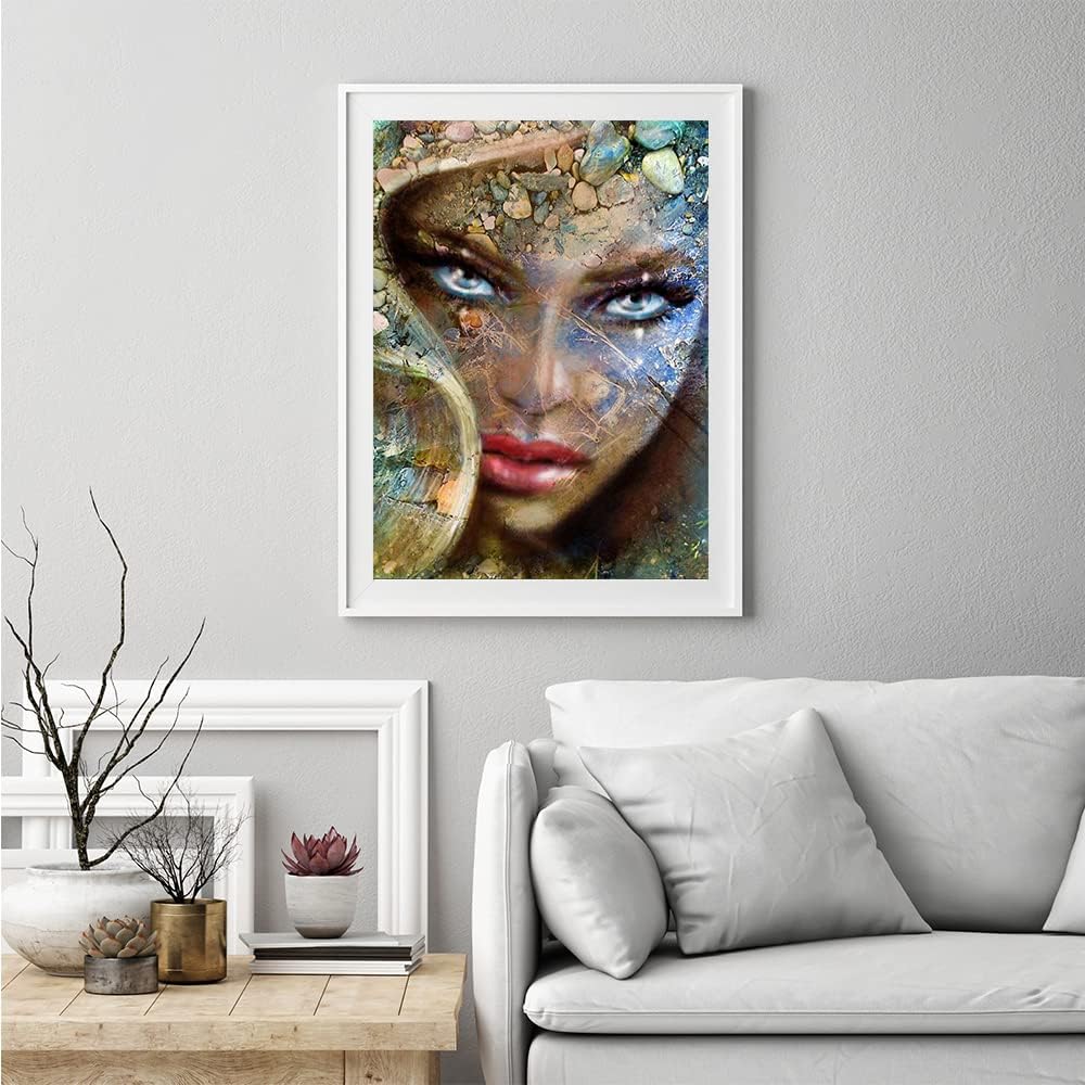 DCIDBEI 40 x 50 cm | 5D DIY Diamond Painting Rund, Abstrakt Diamant Malerei Gaia, Mutter Erde,malen