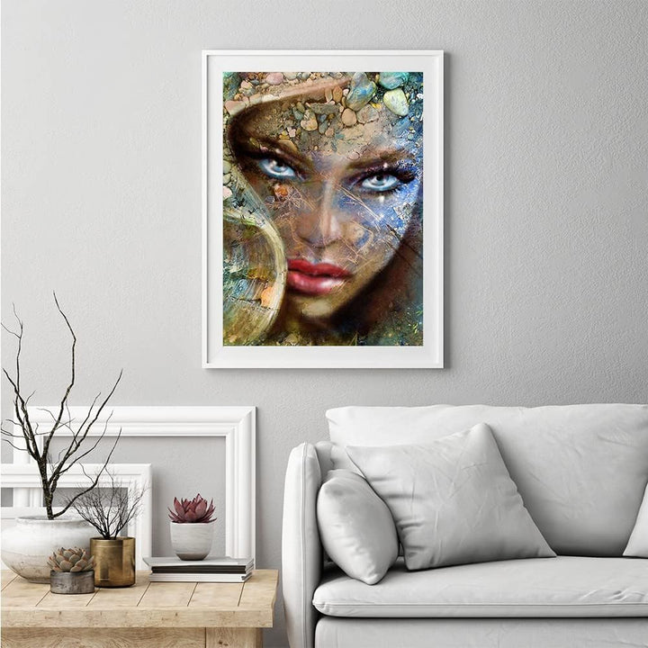 DCIDBEI 40 x 50 cm | 5D DIY Diamond Painting Rund, Abstrakt Diamant Malerei Gaia, Mutter Erde,malen
