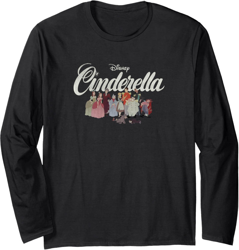 Disney Cinderella Group Shot Title Logo Langarmshirt