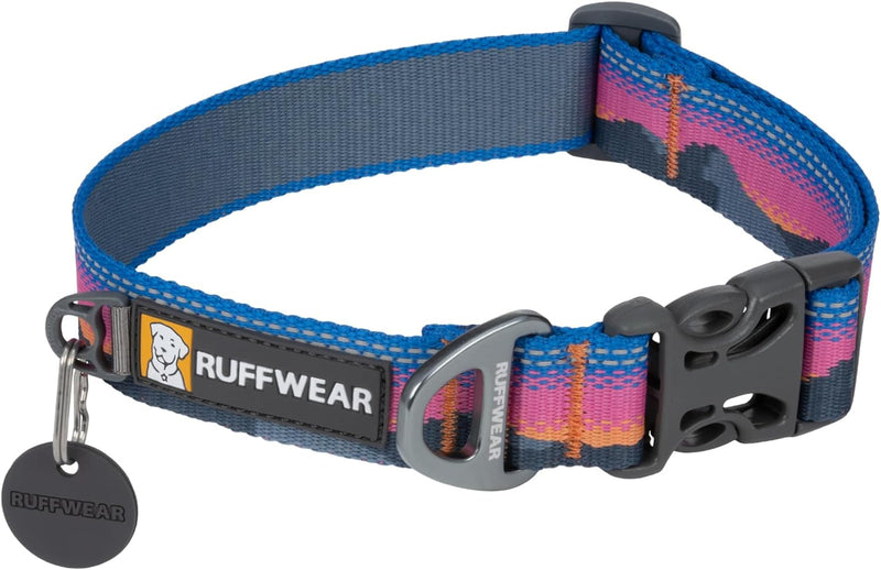 RUFFWEAR Crag Dog Collar, Large Dog Collar with Aluminium V-Ring, Adjustable Length Pet Dog Collar,