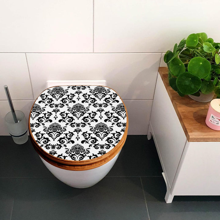 banjado Design WC Sitz Bambus Absenkautomatik 45,8x37,5cm - Toilettendeckel mit Absenkautomatik Holz