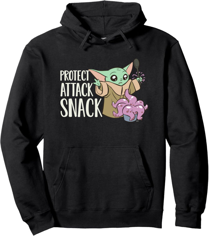 Star Wars The Mandalorian Grogu Protect Attack Snack Chowder Pullover Hoodie