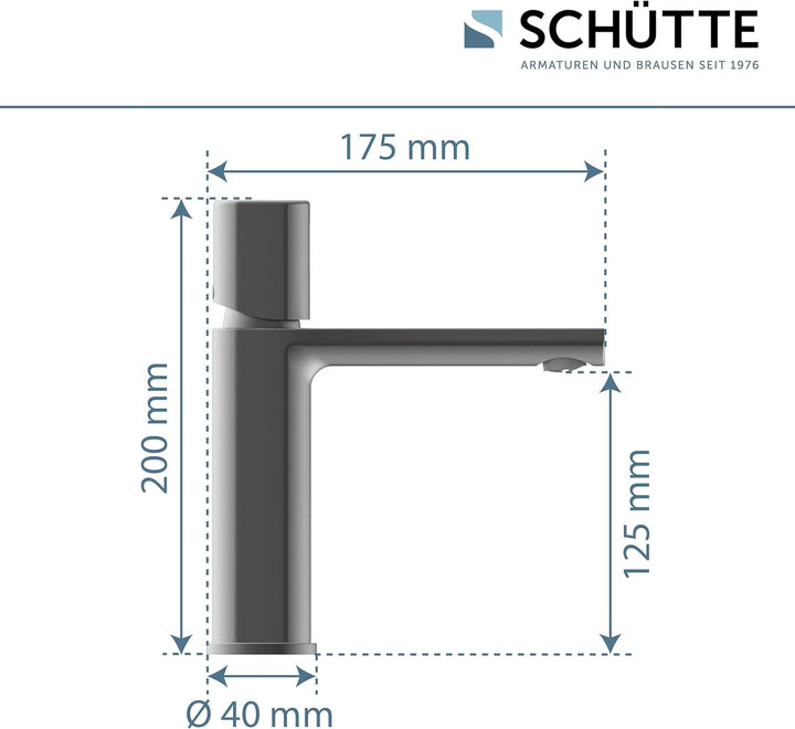 Schütte 33612 NEW YORK Waschtischarmatur mit Ablaufgarnitur, Mischbatterie mit Pop-Up Ventil, Badarm