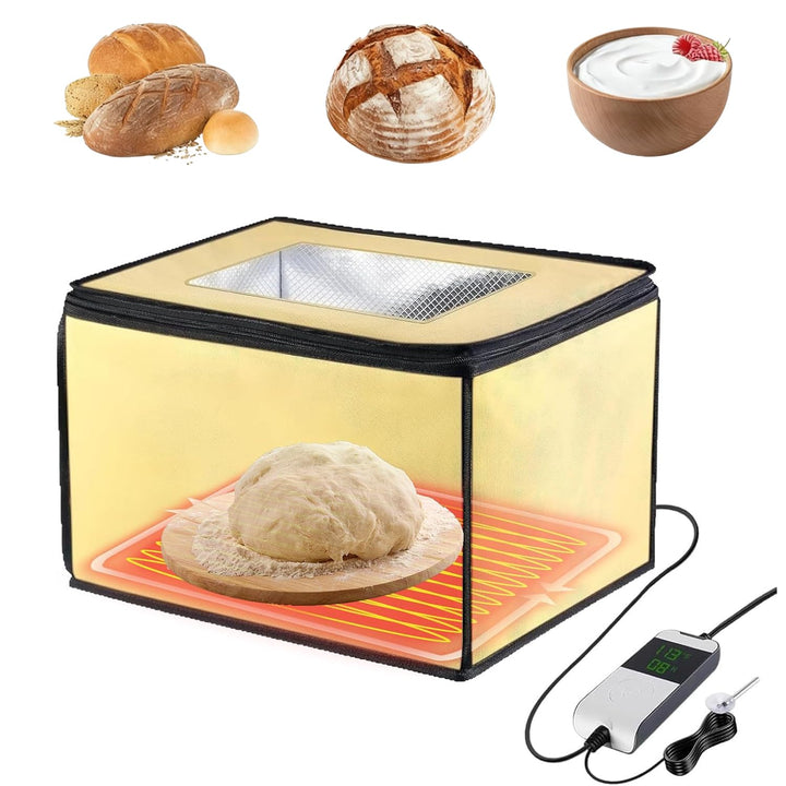 Brot Gärbox Sauerteig mit Heizung, Faltbare Elektrischer Brot Gärschrank mit Einsteckbarem NTC Tempe