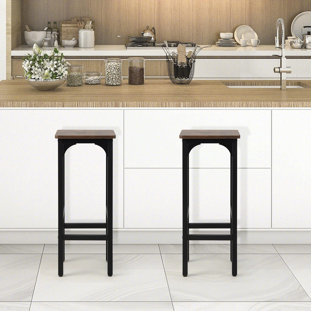 GOPLUS 2er Set Barhocker, Barstühle Vintage mit Metallrahmen, Küchenstühle Bistrohocker für Küche, B