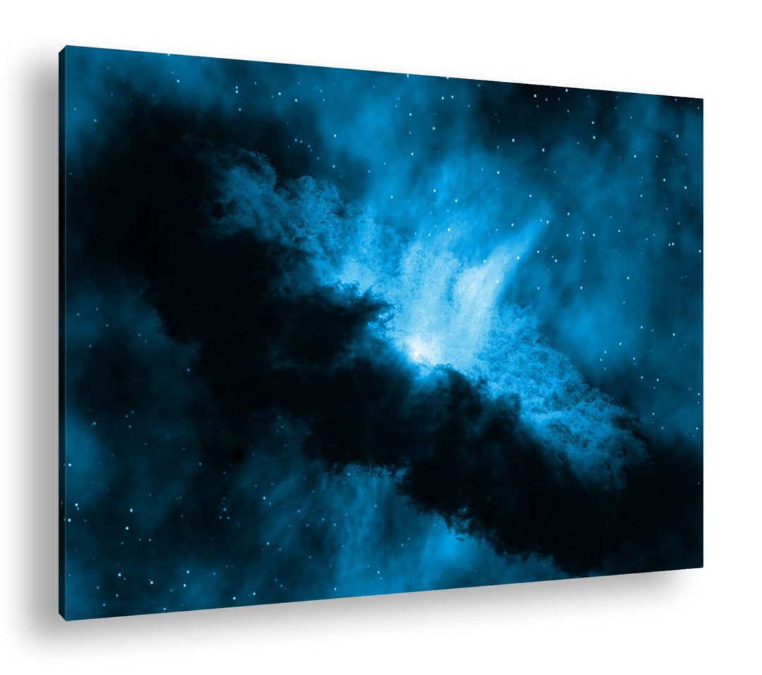 deyoli Sonnensystem mit vielen Sternen Format 80x60 Effekt: Monocrome Blau als Leinwandbild, Motiv f