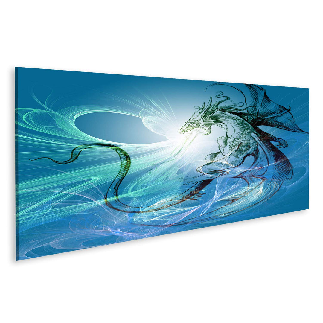 islandburner Bild auf Leinwand Feuer Spuckender Drache Fantasy Jugendzimmer Bilder Wandbilder Poster
