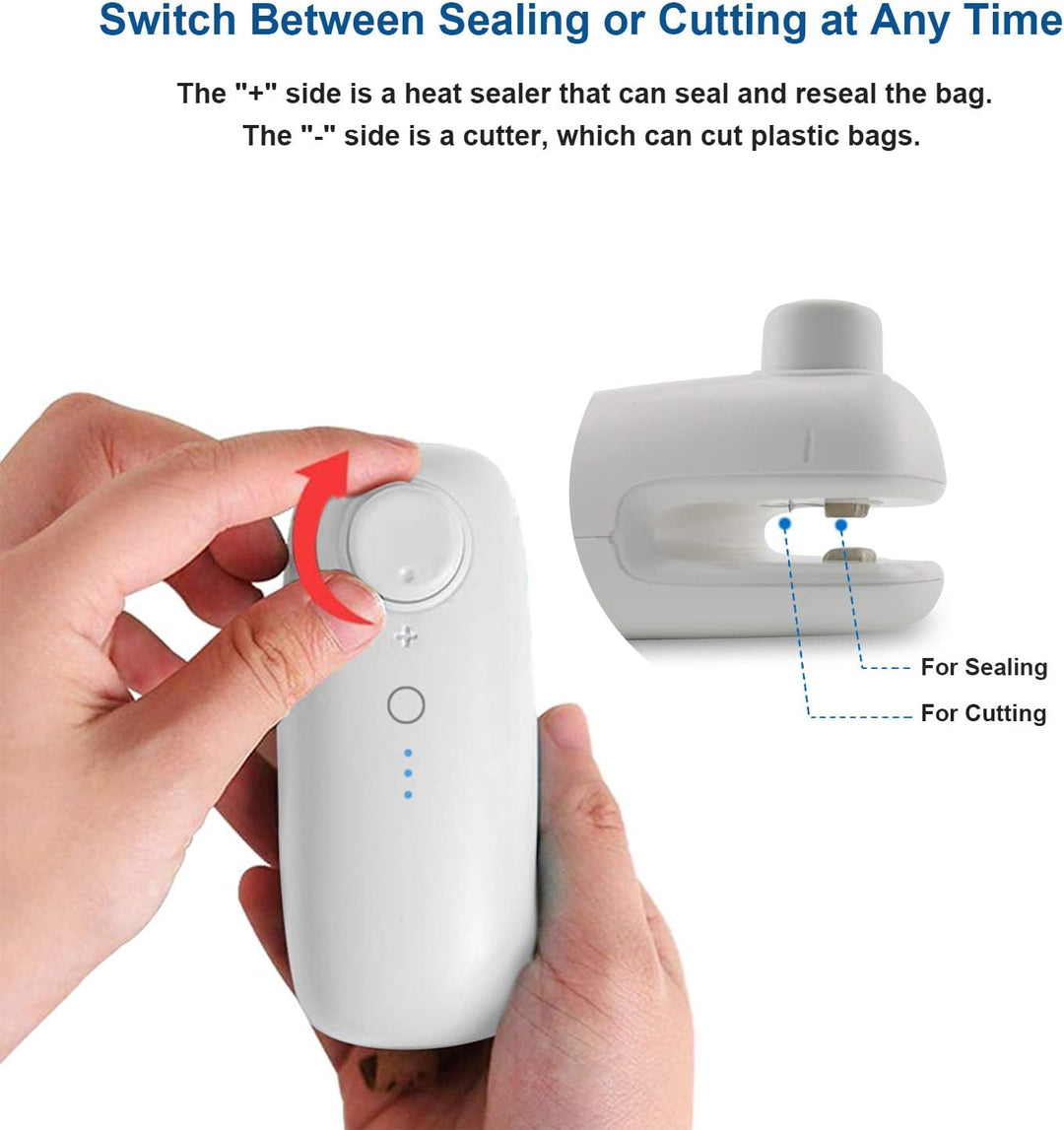 WELUV Mini Folienschweissgerät mit Cutter USB Tüten Verschweisser Hohe Sicherheit Bag Sealer Aufladu