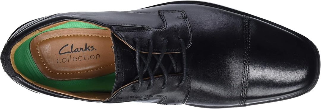 Clarks Herren Clarkslite Cap Oxford 45 EU Black Leather, 45 EU Black Leather