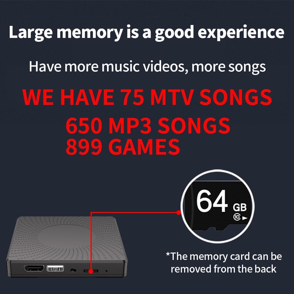 HDMI Doppel-Tanzmatte für Kinder &amp; Erwachsene,64GB Speicherkarte,899 Spiele,650 Songs &amp; 75 MVs–Fitne