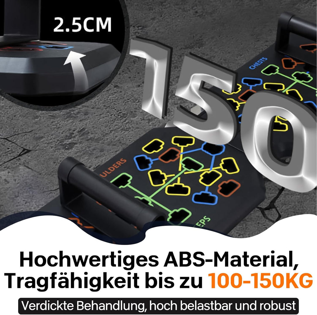 12 in 1 Faltbare Liegestütze Brett mit Handgriff für Muskeltraining Effektiv Formen,Push Up Board fü