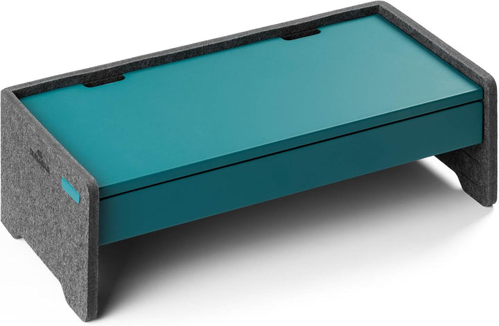 Durable Schublade für Monitor Ständer Effect, geräuschhemmende Filzeinlage, Petrol/dunkelgrün, 50823