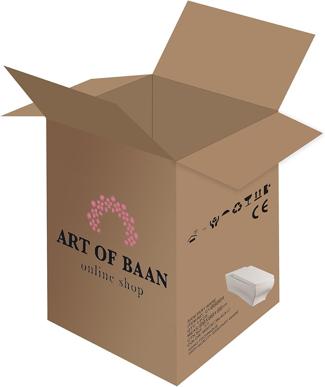 Art-of-Baan® Glas-Designwaschbecken I edles Waschbecken I hochwertiges Handwaschbecken in Schwarz I