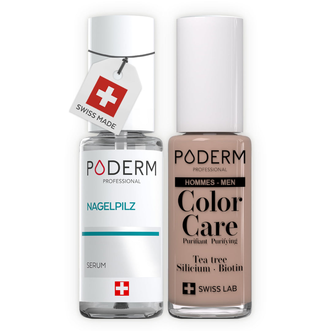 PODERM 2-in-1 Nagelpilz + Nagellack in Nudefarbe, speziell für Herren – Anti-Pilz-Pflege, repariert