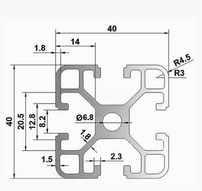 Coavoo AluProfil 4040 Alu Profil 400mm T Typ Schwarz Aluminium Profile 40x40 Europäischer Standard E