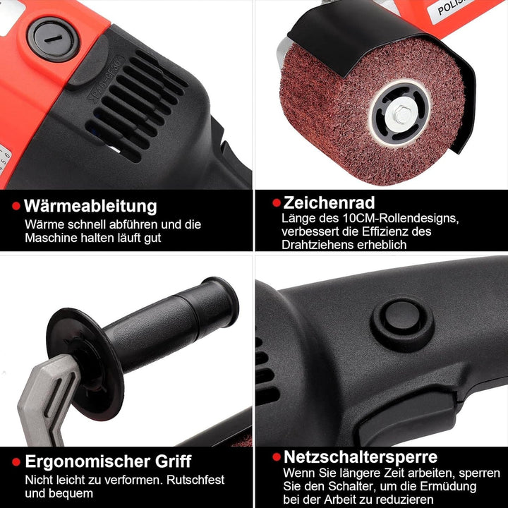 Satiniermaschine Holz 1200 Watt Bürstenschleifer 220 V/50 Hz 600-3000U/min Elektrische Satiniermasch