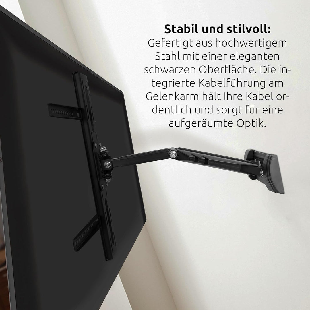 TechniSat TECHNIMOUNT Flex Easy - vollbeweglicher TV Wandhalter mit Gelenkarm, Belastung bis 25 kg