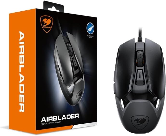 COUGAR Gaming | Gaming-Maus | Airblader schwarz – 6 programmierbare Tasten – Mechanische Mikroschalt
