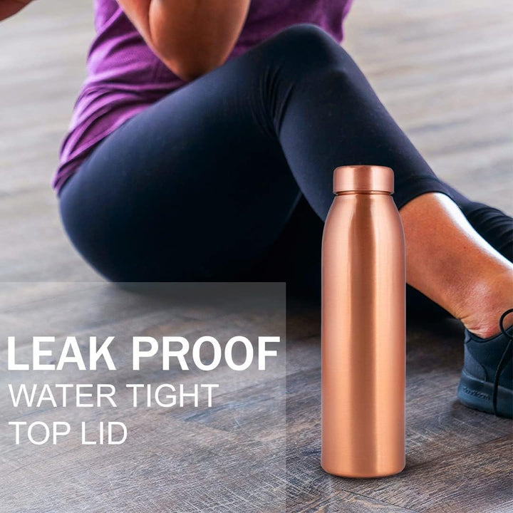 NORMAN JR Kupfer-Wasserflasche 1L– Geschenkbox mit 3 Stück, Schlicht 1, Gehämmert 2, ein ayurvedisch
