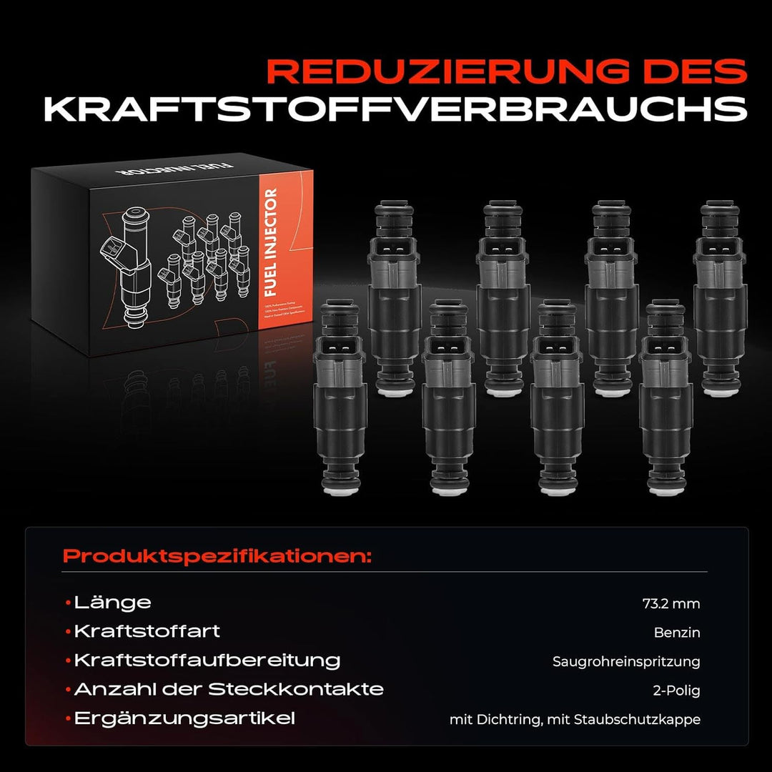 Frankberg 8x Einspritzventil Injektor Kompatibel mit Roadster Z8 2002-2003 5er E39 535 540 1998-2003