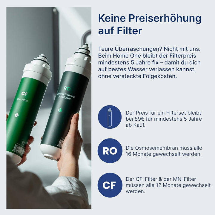 HO3 Home One Auftisch Osmoseanlage für Trinkwasser mit 4 Temperaturstufen (RT, 50, 85, 95°C), 5 Stuf