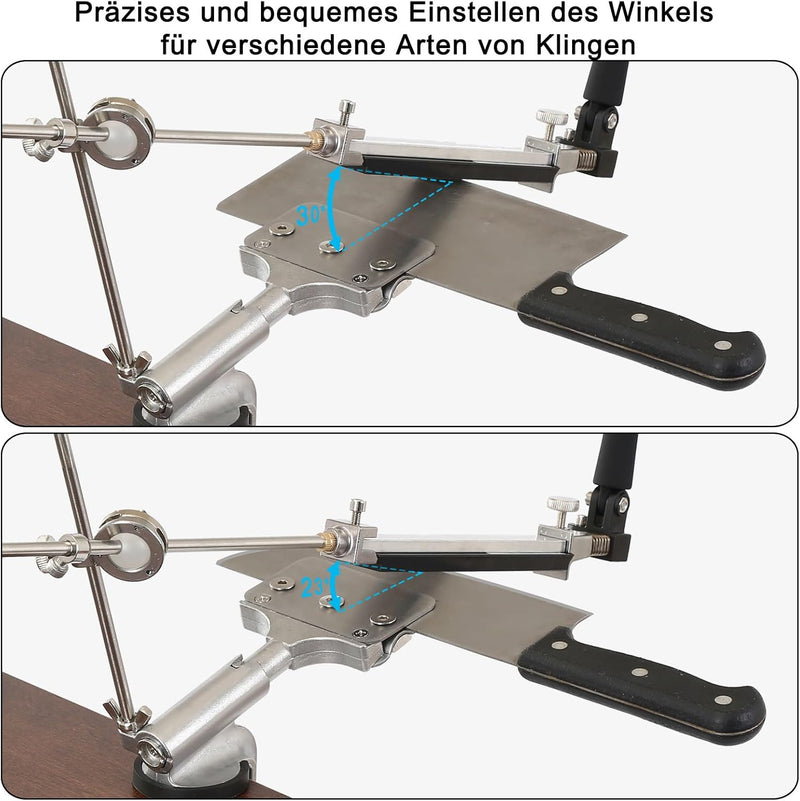 Messerschärfer Edelstahl Messerschleifer Set mit 4 Diamant Schleifstein 240/400/600/1000 für Küchenm