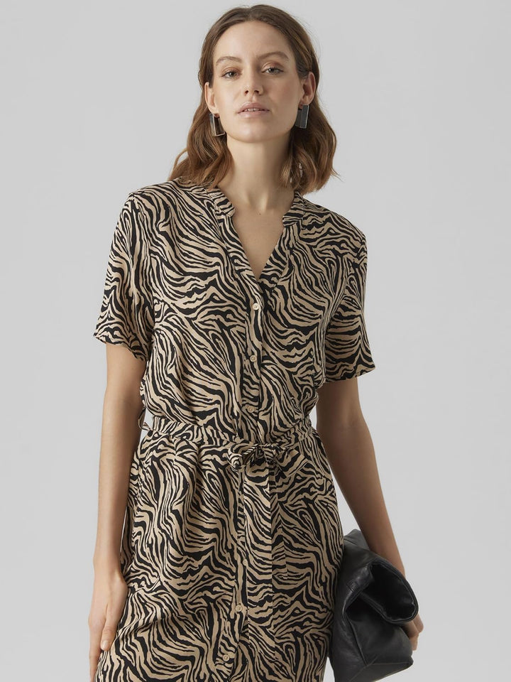 VERO MODA Female Kleid VMVICA Midikleid M Nomad/Aop:zebbi, M Nomad/Aop:zebbi