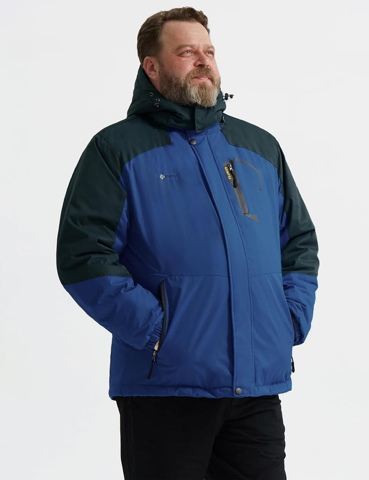 GEMYSE Herren Wasserdichte Berg-Skijacke Winddichte Fleece Outdoor-Winterjacke mit Kapuze XL Lilabla