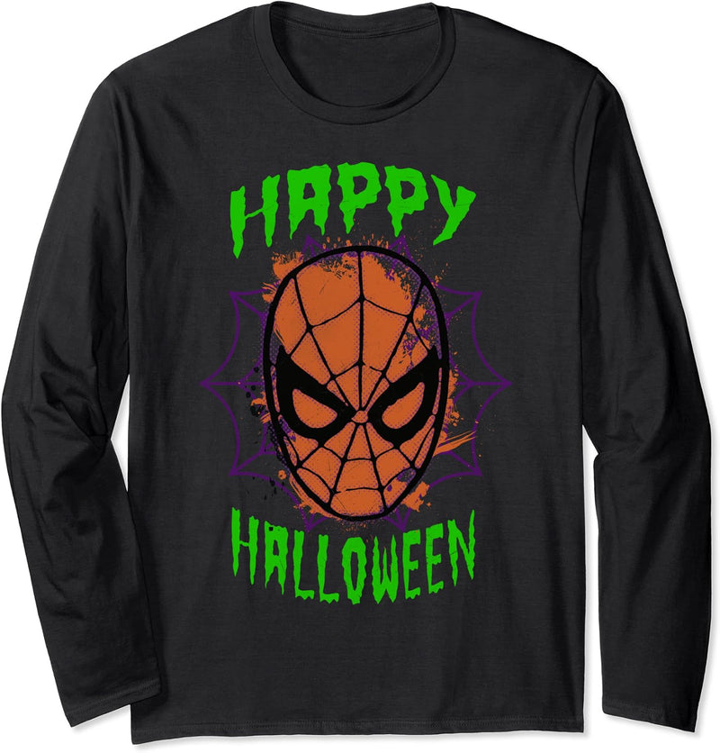 Marvel Spider-Man Mask Happy Halloween Langarmshirt