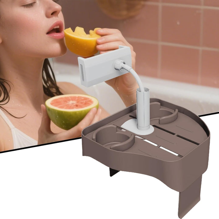 Tisch, Becherhalter | -Seitentischtablett | Verstellbarer Spa -Caddy mit 2 Tasse Halter für die Bade